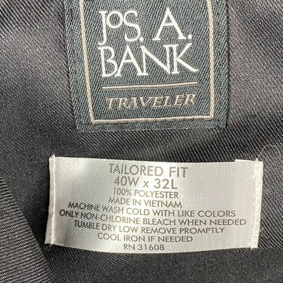 Jos A Bank Traveler Performance Tailored Fit Trouser Pants Men's 40x32 Black New - Picture 5 of 11